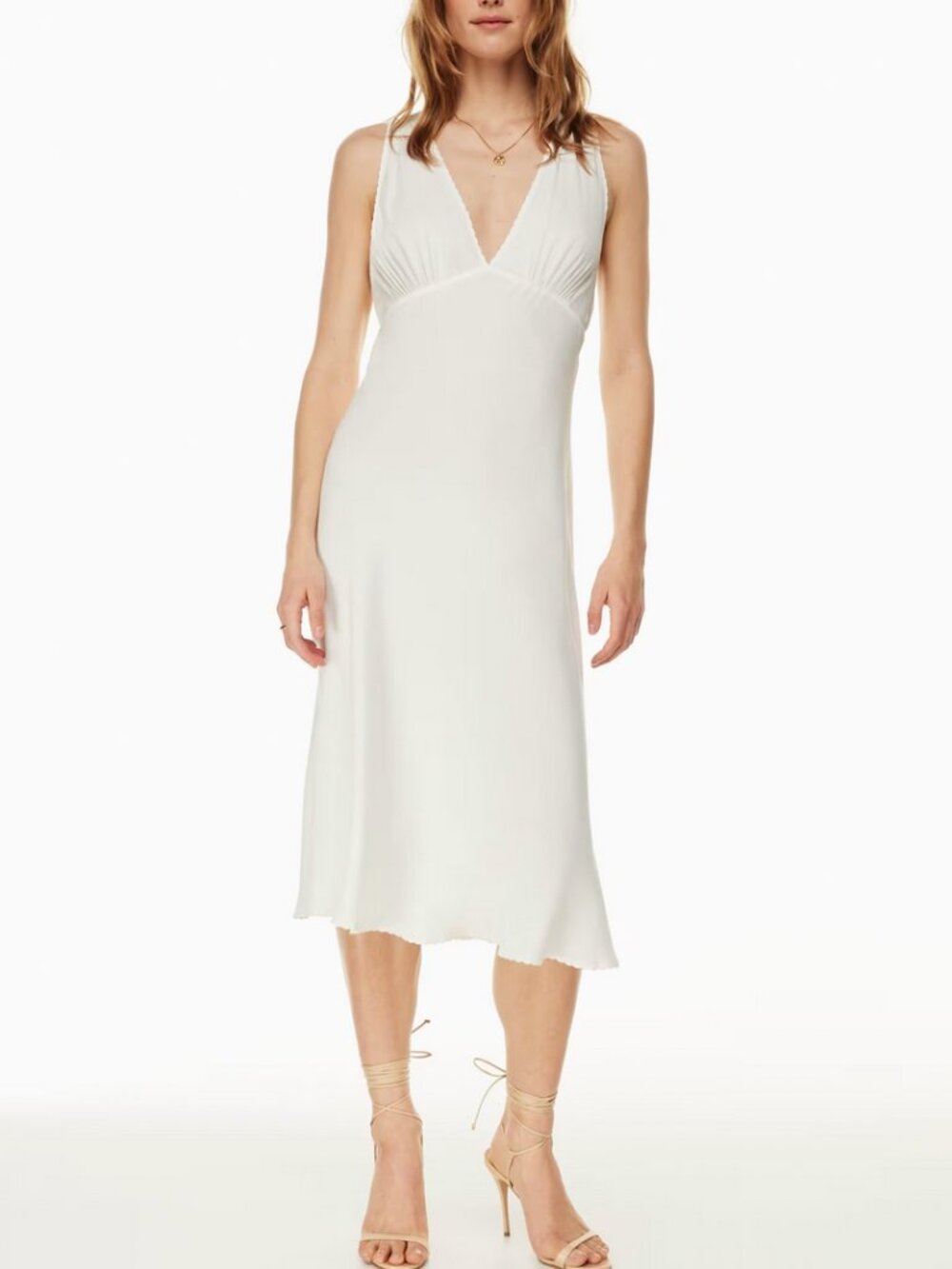 Aritzia Wilfred Orchestra Midi Dress White Ivory Classic French Casual